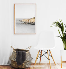 Load image into Gallery viewer, Gray Coastal Photography Hanging Above the Chair
