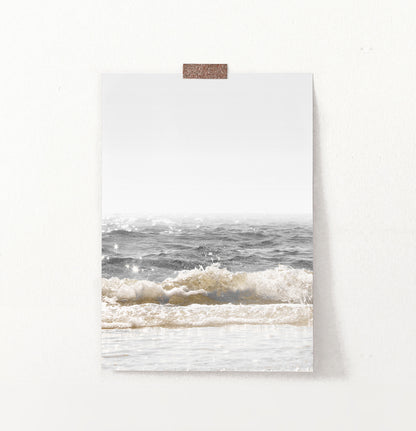 Crystal Beach Waves Retro Wall Art