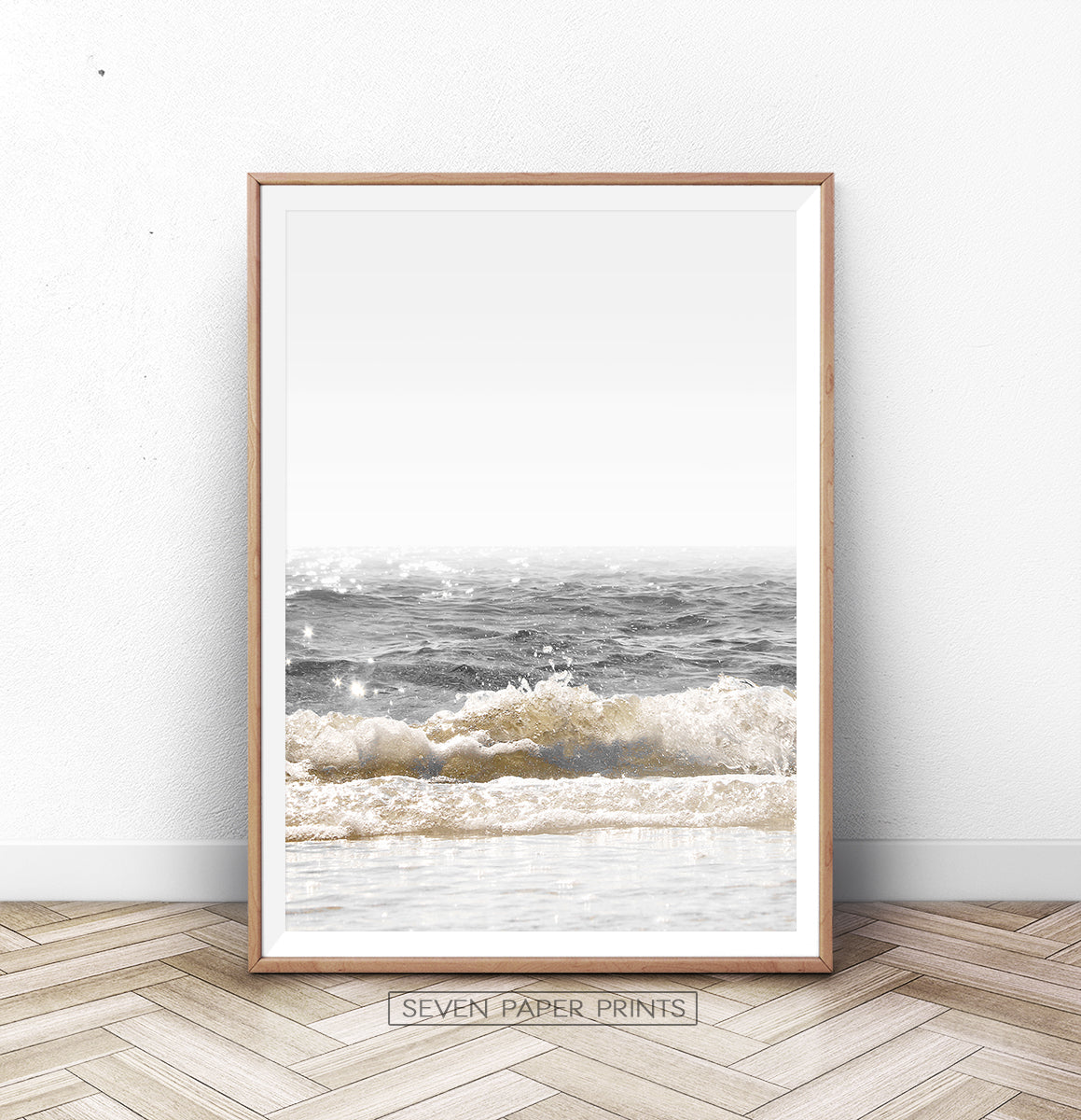 Crystal Beach Waves Retro Wall Art