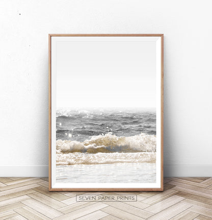 Crystal Beach Waves Retro Wall Art