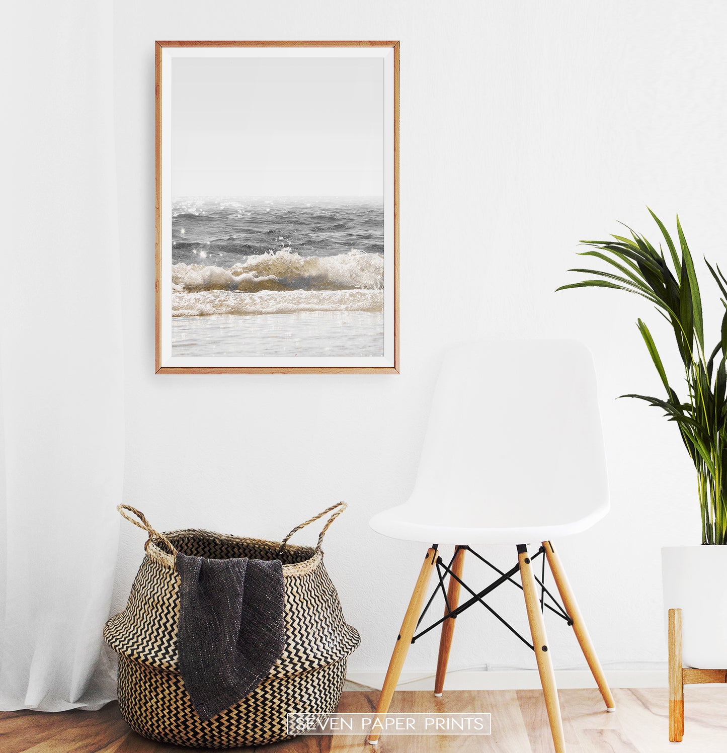 Crystal Beach Waves Retro Wall Art
