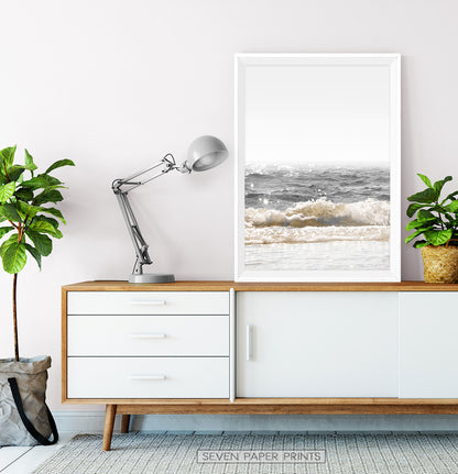 Crystal Beach Waves Retro Wall Art