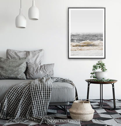 Crystal Beach Waves Retro Wall Art