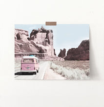 Load image into Gallery viewer, Pink Retro Van Grand Canyon Print

