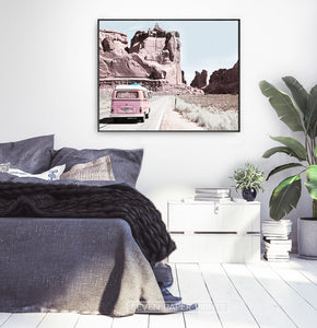 Pink Retro Van Grand Canyon Print