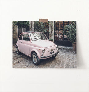 Pink Fiat 500 Wall Art