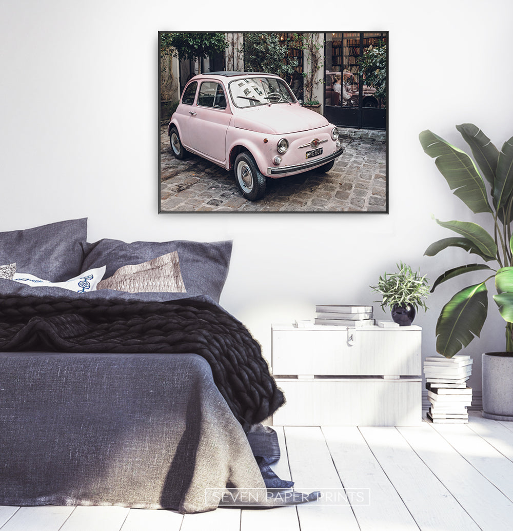Pink Fiat 500 Wall Art
