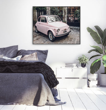 Pink Fiat 500 Wall Art