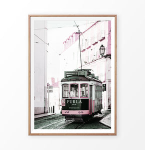 Pink Furla Tram Lisbon Portugal