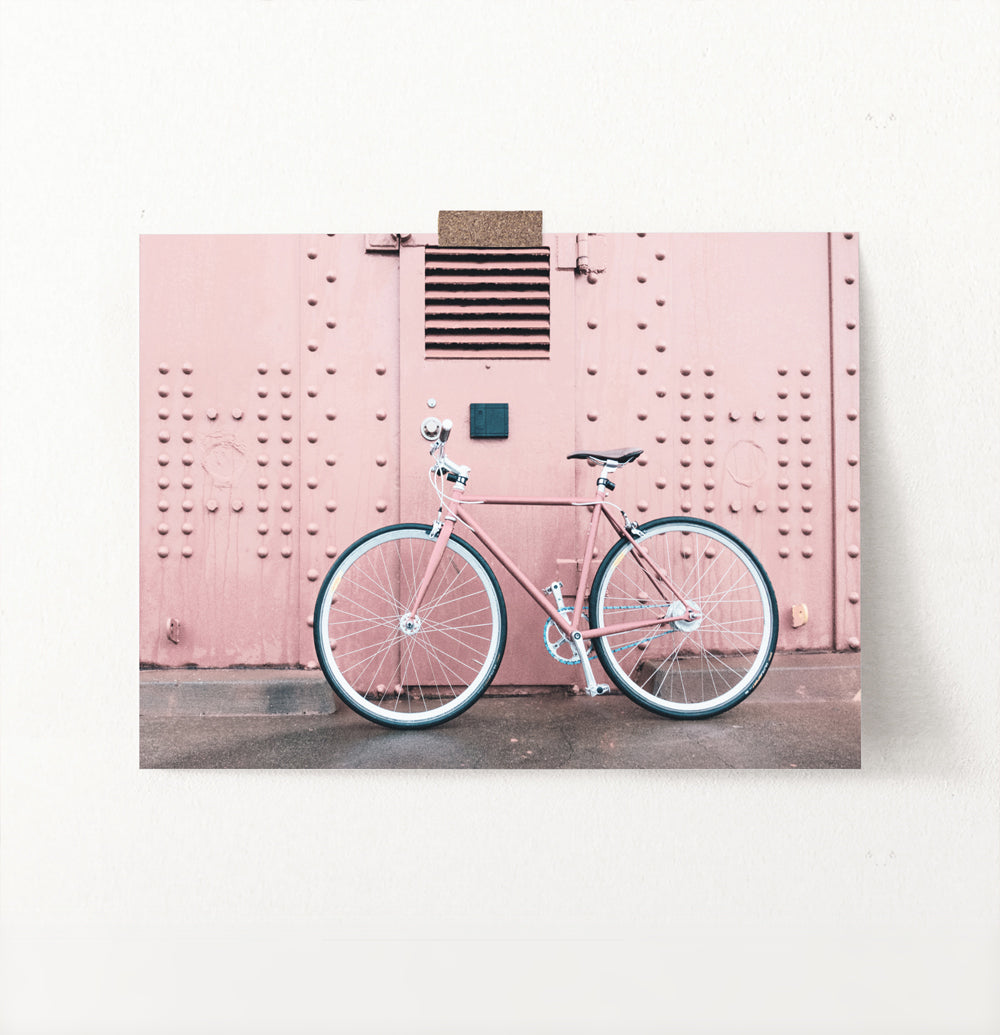 Pink Bicycle Wall Art
