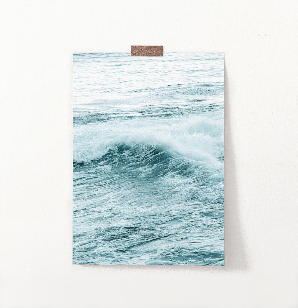 Aqua Sea Wave Close-up Print