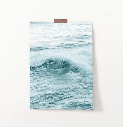 Aqua Sea Wave Close-up Print