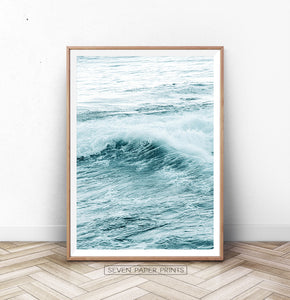 Aqua Sea Wave Close-up Print