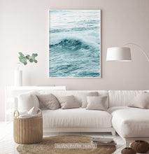 Load image into Gallery viewer, Blue ocean water photo poster for living room
