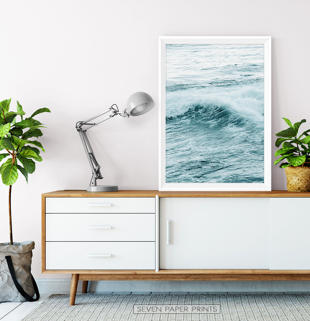 Aqua Sea Wave Close-up Print