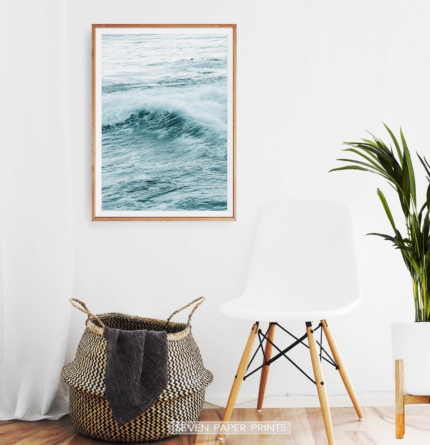 Aqua Sea Wave Close-up Print