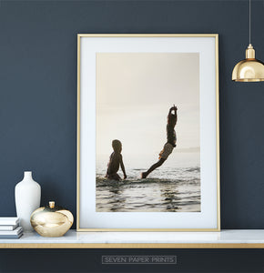 Dressing table art decor - children in the sea water