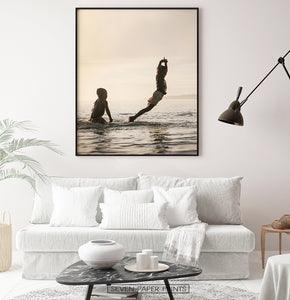 Beach photography with Kids for living room