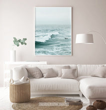 Load image into Gallery viewer, Turquoise Ocean Waves and Surfers Photography for Living Room Wall Decor

