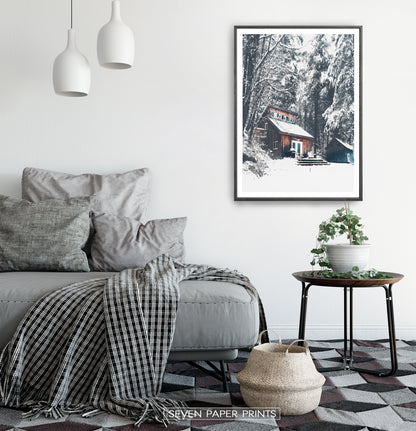 Black-framed in a white&gray bedroom