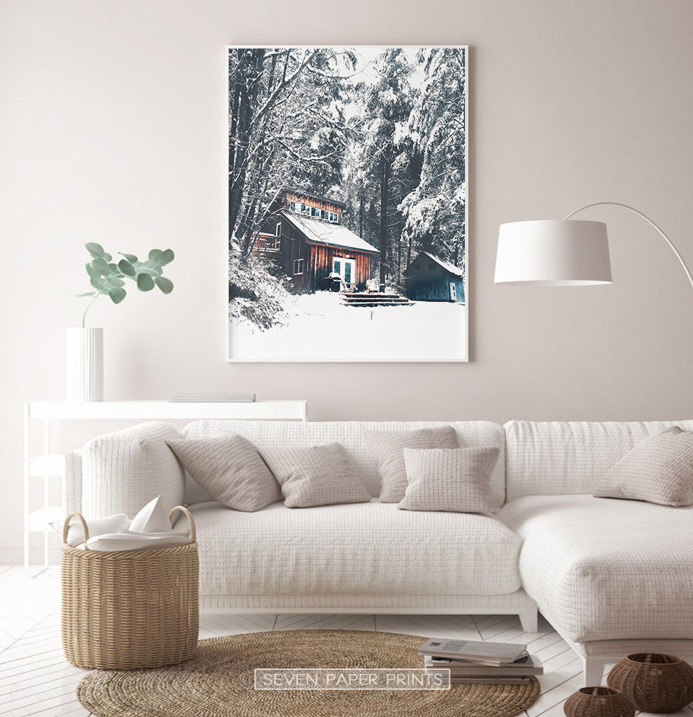 White-framed in the living room with white sofa