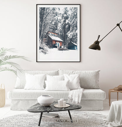 Black-framed with white sofa