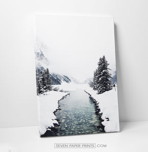 Winter Valley Transparent River Canvas Print
