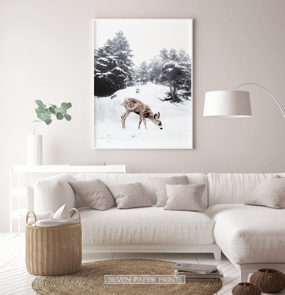 White-framed in the living room with white sofa
