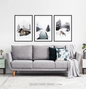 Black-Framed Set of 3 Photo Prints in the livingroom