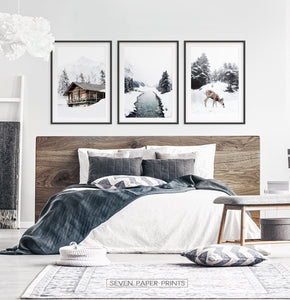 Black-Framed Set of 3 Photo Prints in the bedroom