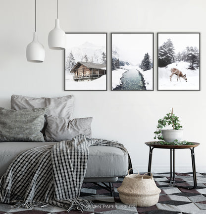 Black-Framed Set of 3 Photo Prints in the bedroom