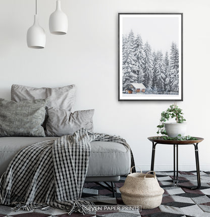 Black-framed in a gray&white bedroom