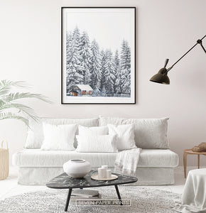 Black-framed with white sofa