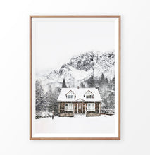 Load image into Gallery viewer, Snowy Village House In Mountains Photography Wall Decor

