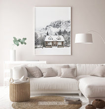 Load image into Gallery viewer, Snowy Village House In Mountains Photography Wall Decor
