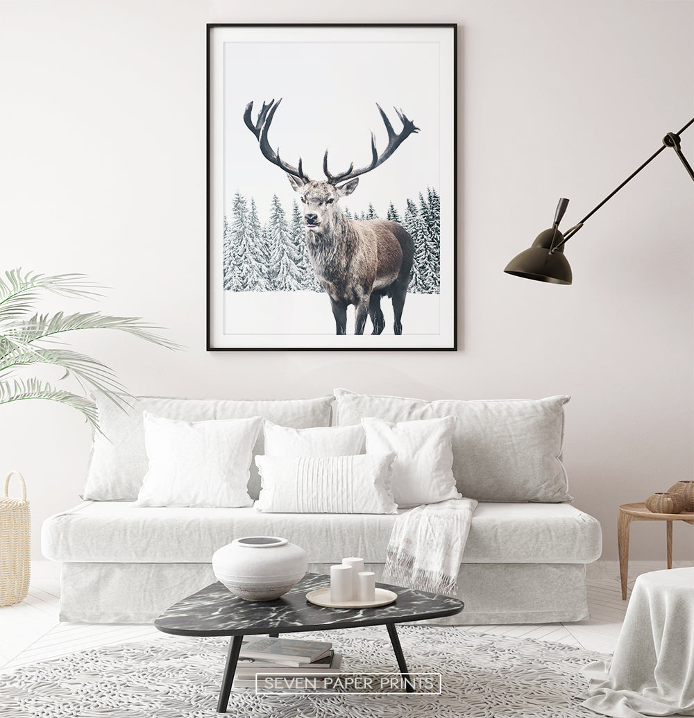 Black-framed with white sofa