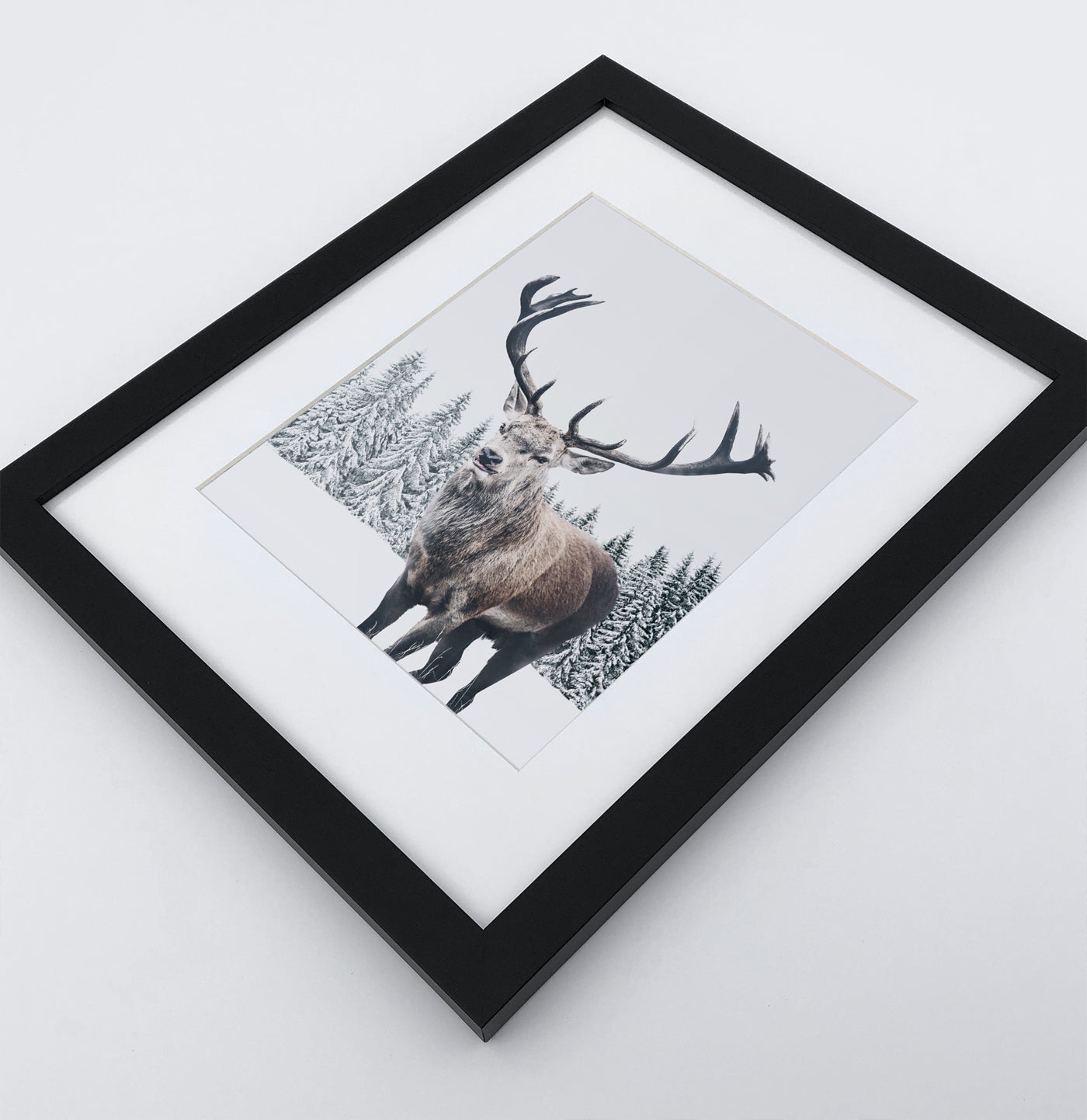 Set of 6 Framed Winter Prints with Animals and Snowy Nature