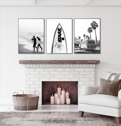 Black White Surfboard Wall Art Set by Tanya Shumkina