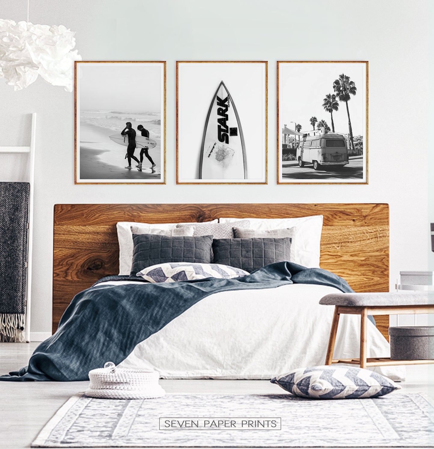 Black White Surfboard Wall Art Set by Tanya Shumkina