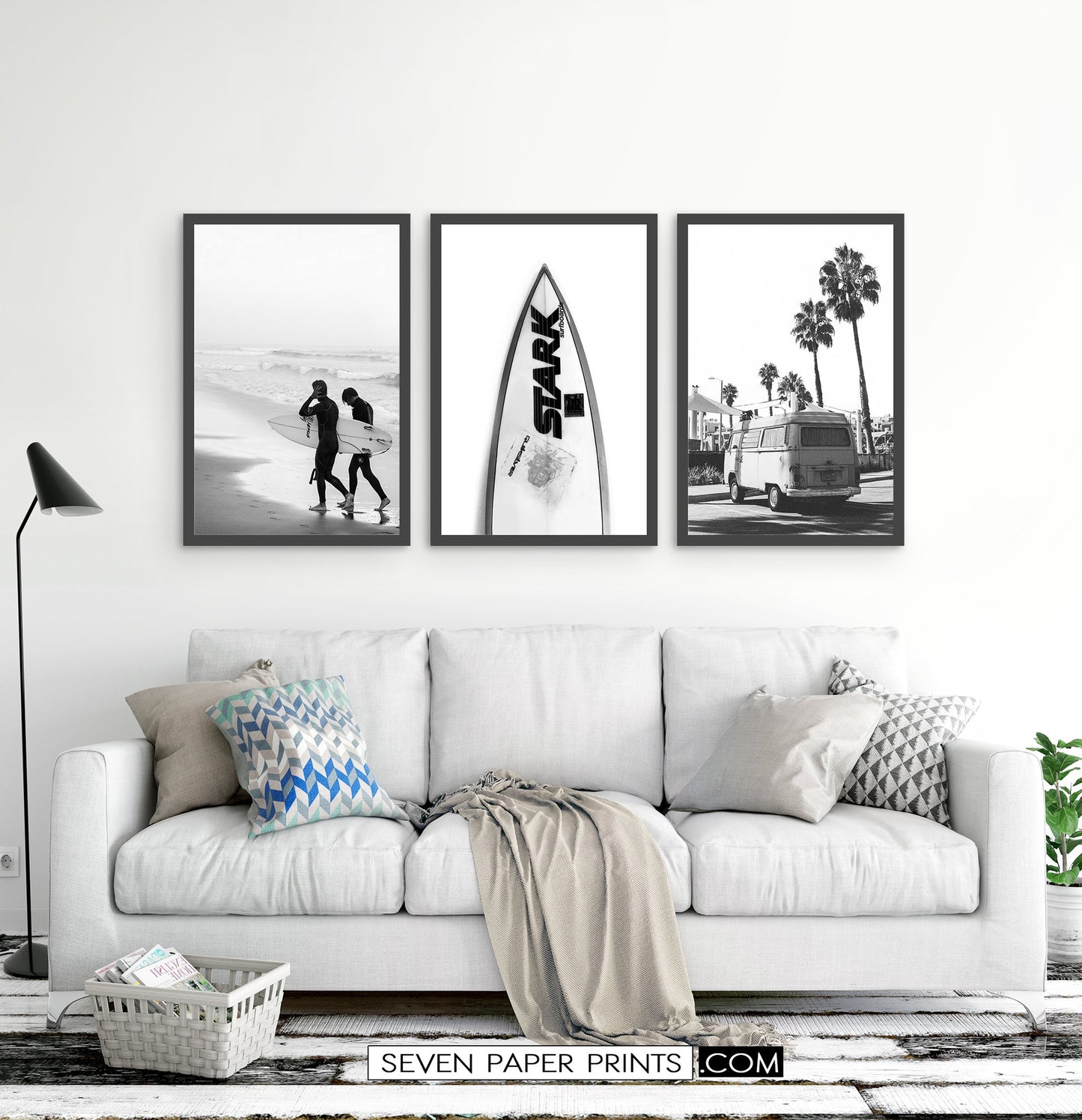 Black White Surfboard Wall Art Set by Tanya Shumkina