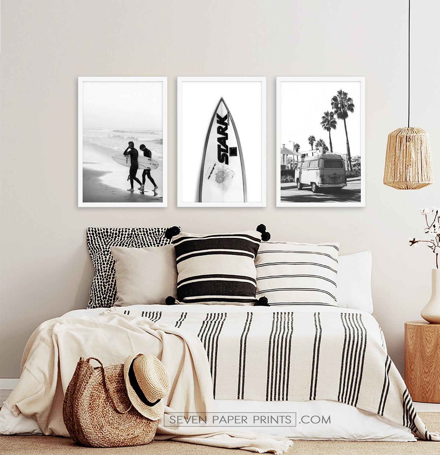 Black White Surfboard Wall Art Set by Tanya Shumkina