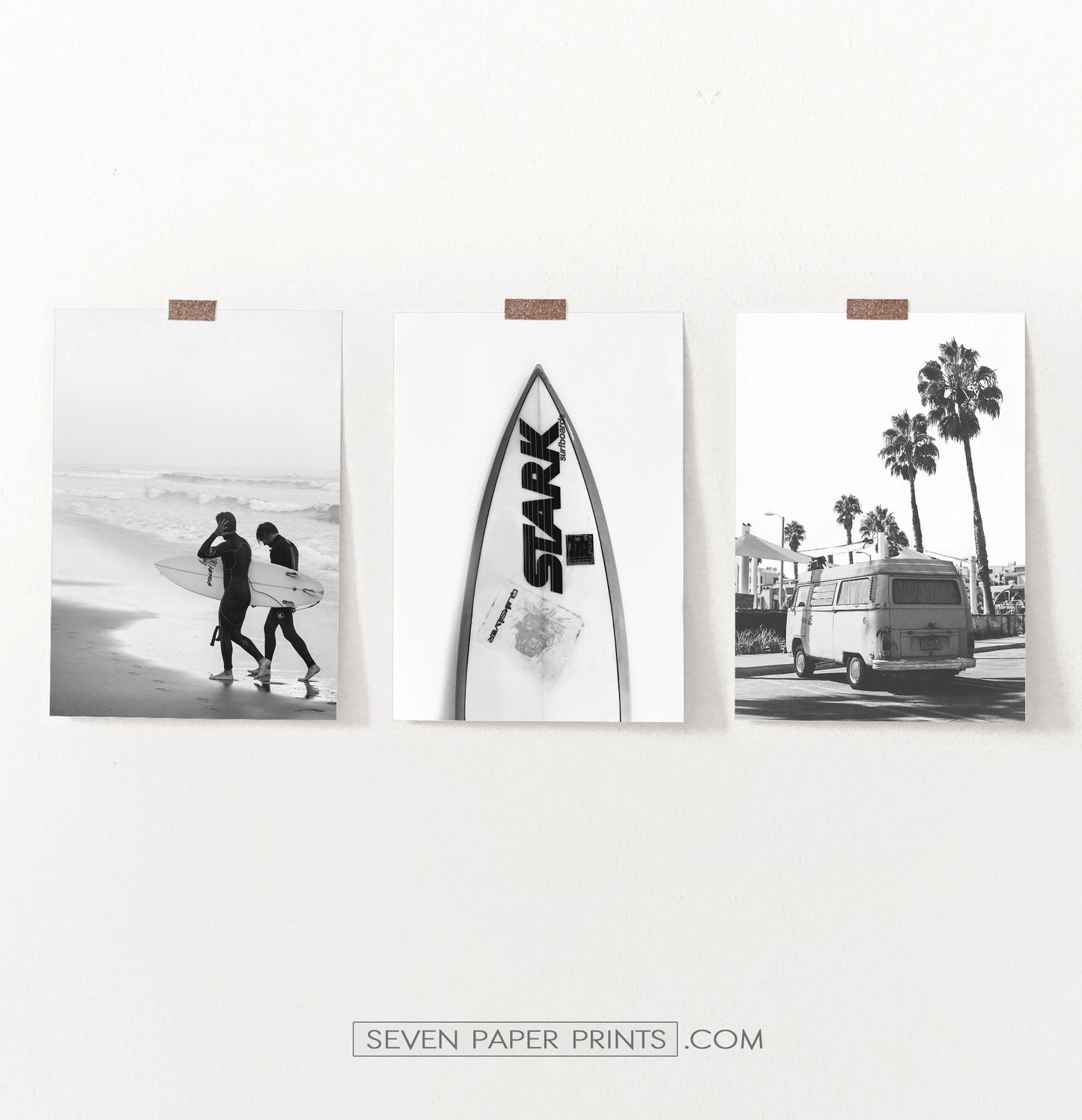 Black White Surfboard Wall Art Set by Tanya Shumkina
