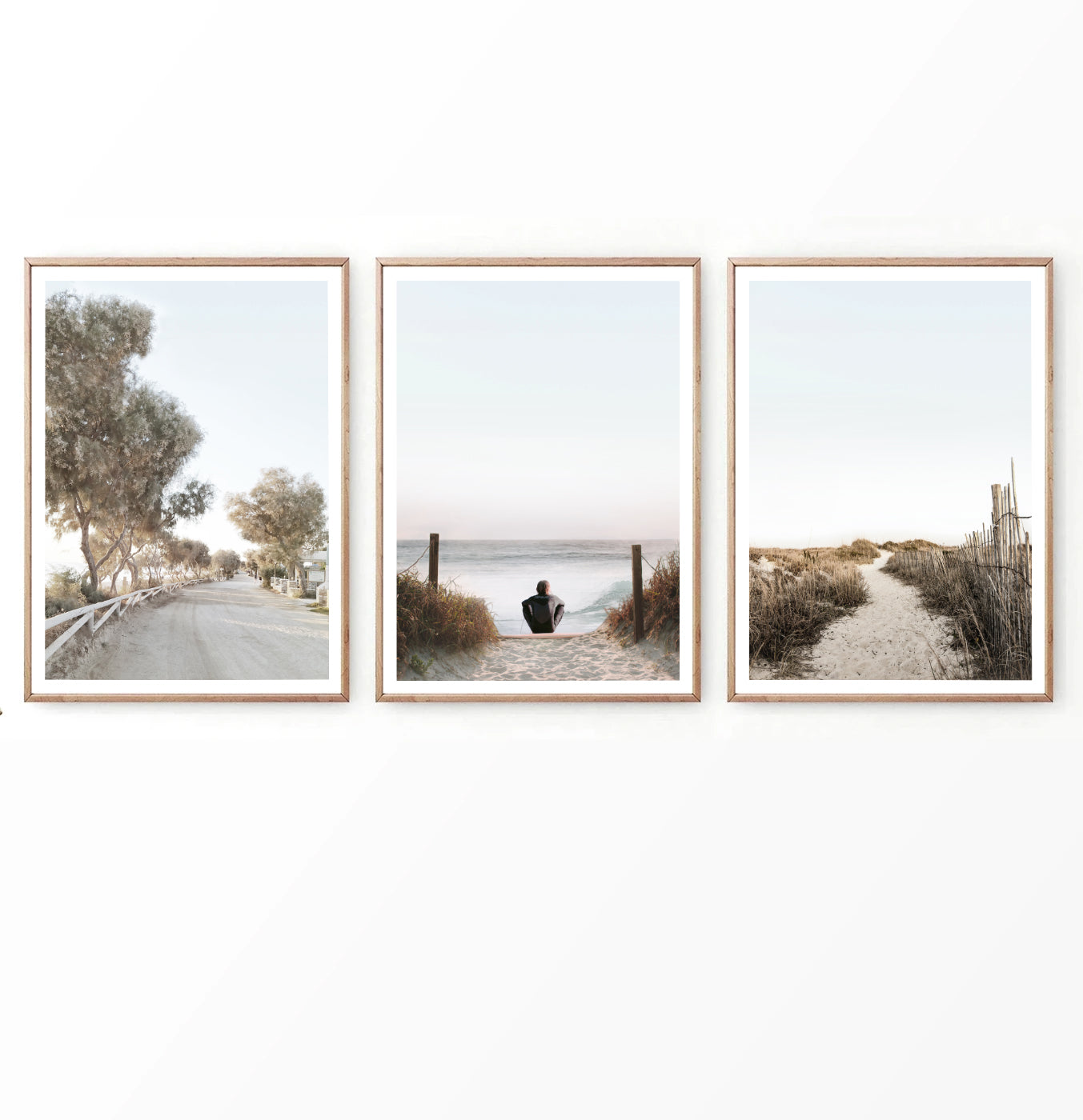 Ocean beach pathway. Print set by Tanya Shumkina