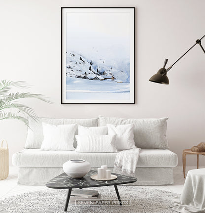 Black-framed with white sofa