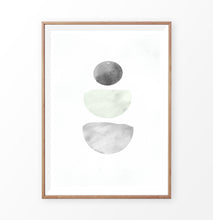 Load image into Gallery viewer, Scandinavian Abstract Art Print. Gray and Green
