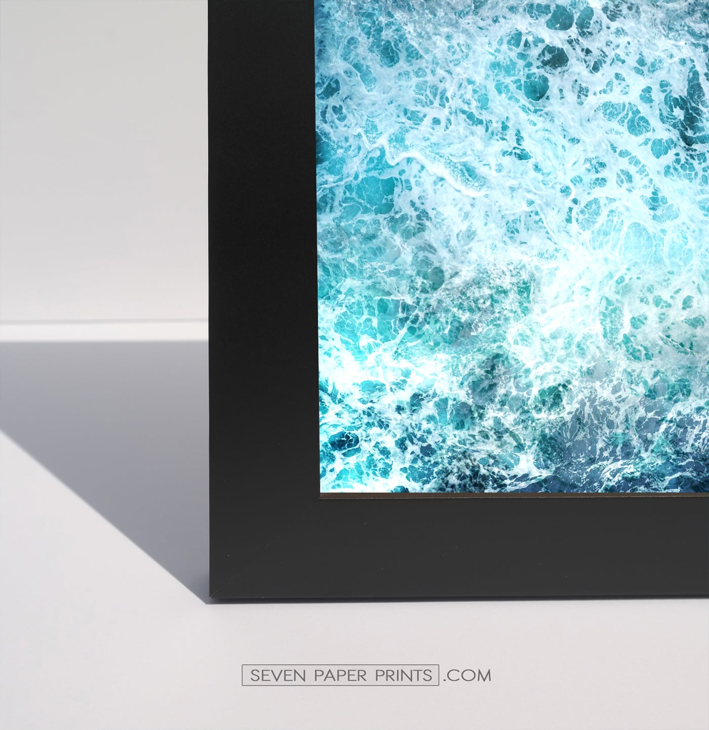 A corner of a black frame
