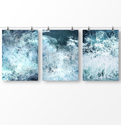Ocean Wave, Sea photography set of 3 prints
