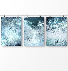 Ocean Wave, Sea photography set of 3 prints