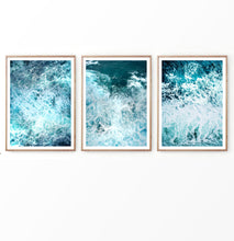 Load image into Gallery viewer, Aerial View on Ocean Waves Photography Set of 3 Pieces
