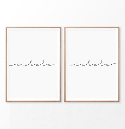 Inhale Exhale Motivational Yoga Diptych